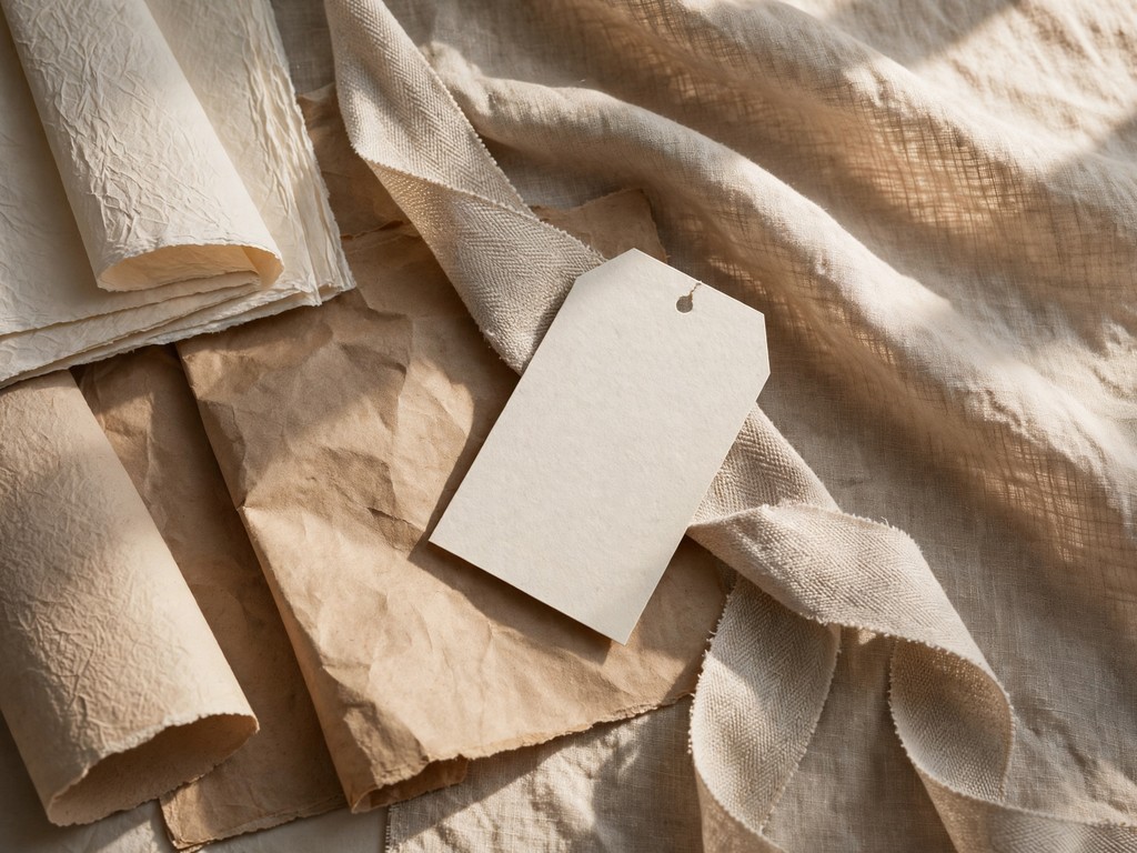 Blank gift tag beside ribbon