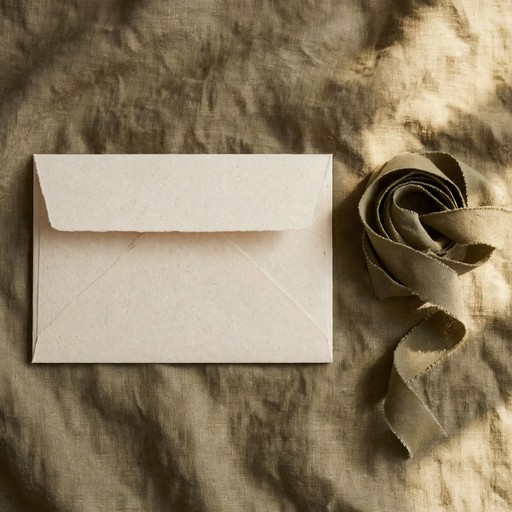 Decorative folded paper and ribbon