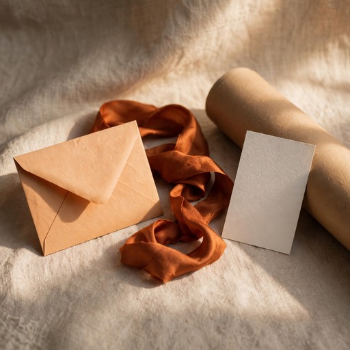 Decorative folded paper and ribbon