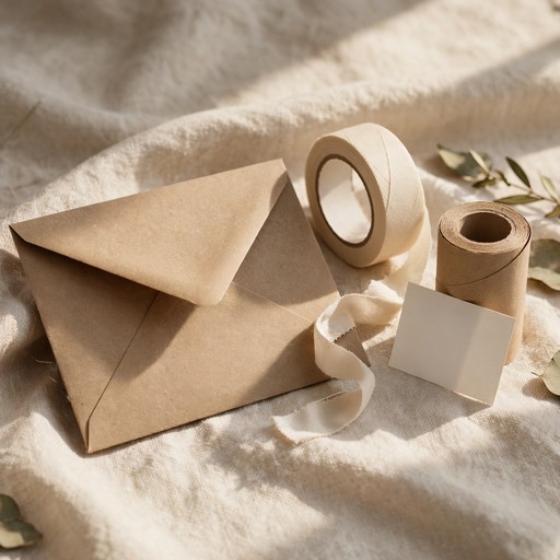 Decorative folded paper and ribbon