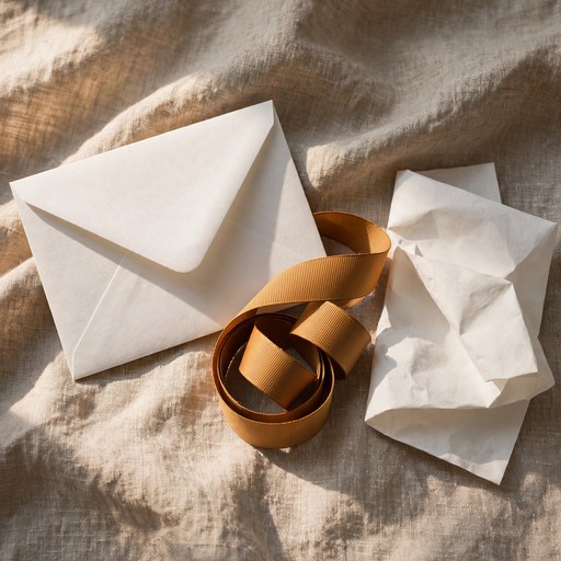 Decorative folded paper and ribbon