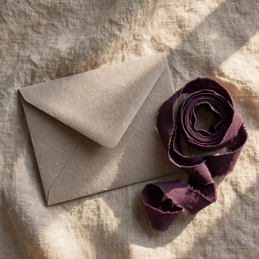 Decorative folded paper and ribbon