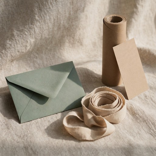 Decorative folded paper and ribbon