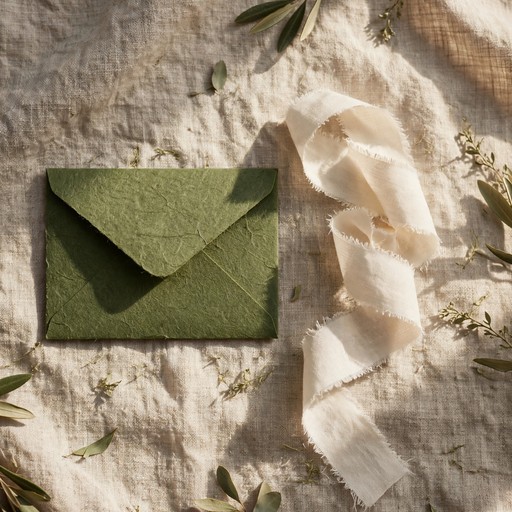 Decorative folded paper and ribbon