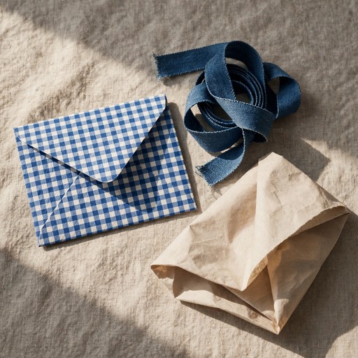 Decorative folded paper and ribbon