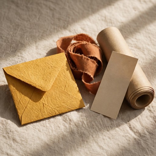 Decorative folded paper and ribbon